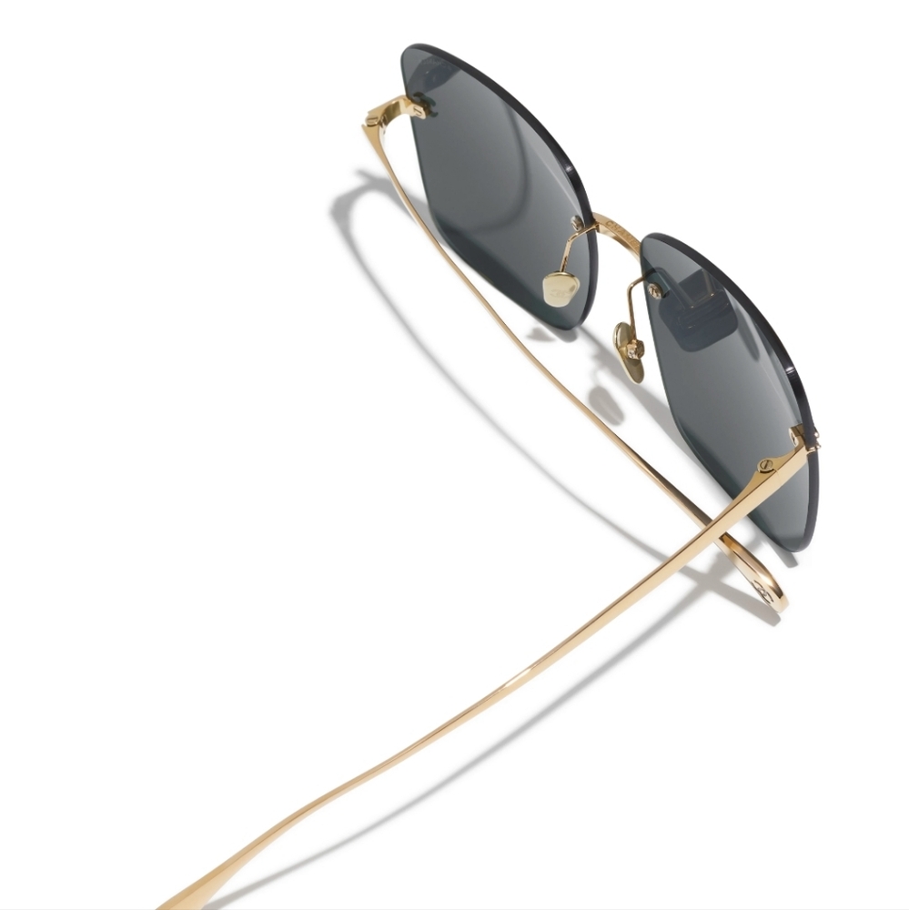 CHANEL TITANIUM LIGHT GOLD SUNGLASSES Square CH4287T c.395 - Picture 2 of 12